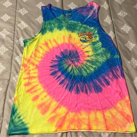 Brew Thru Outer Banks Colorful Tie-Dye Tank Top - Picture 1 of 5